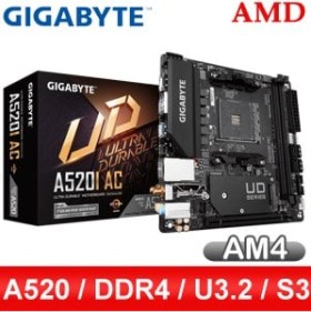 Gigabyte 技嘉 A520I AC AM4主機板(ITX/3+1年保)